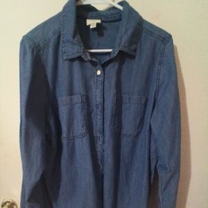 St. John's Bay size 3x Women's Denim Shirt